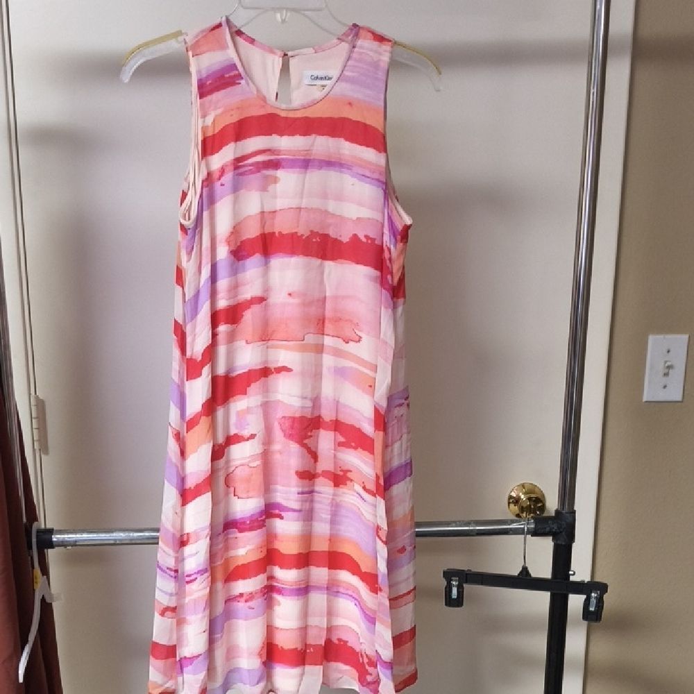 Calvin Klein Purple Pink Red Dress